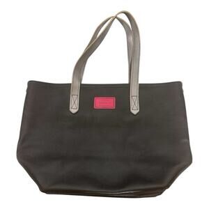 J.W. Hulme Co. DCH Made in USA All Leather Tote Black w/ Silver Staps